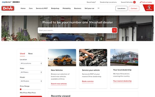 Drive Vauxhall website screenshot