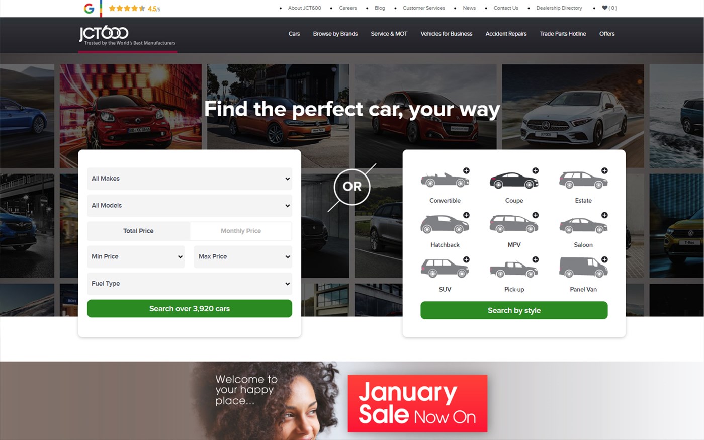 JCT600 website homepage